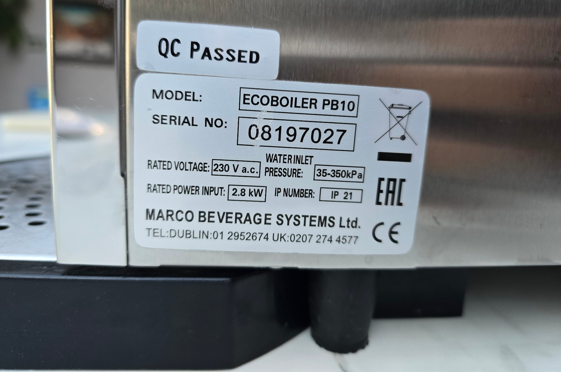 Marco Water Boiler Ecoboiler T10